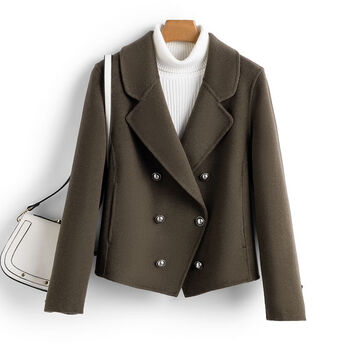 赫恩妮羊绒大衣100女双面绒品牌2023年轻今年流行纯色双面呢子外套