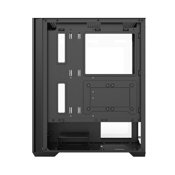 FPMAX风之灵H803台式电脑机箱USB3.0预装16cm双风扇钢化玻璃M-ATX/ATX主板280/240水冷支持tpye-c黑色