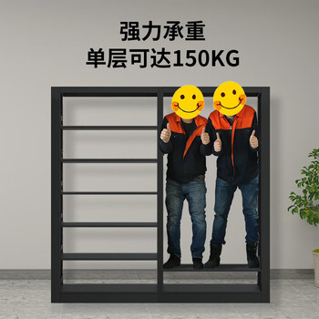 豫鑫辉书架学校图书馆书架阅览室家用落地资料架钢制书架黑色单面一列二
