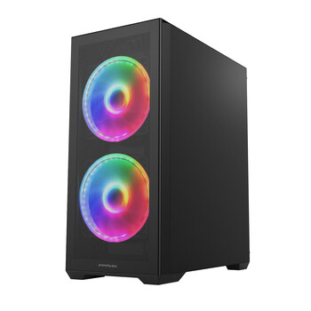 FPMAX风之灵H803台式电脑机箱USB3.0预装16cm双风扇钢化玻璃M-ATX/ATX主板280/240水冷支持tpye-c黑色