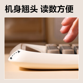 得力（deli） 圆点高按键语音计算器 12位数字宽屏显示 高颜值学生/办公用品 珊瑚色TE26