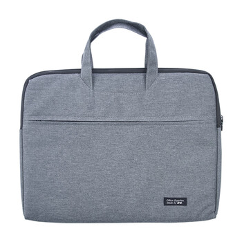 晨光(M&G)文具深灰色办公手提会议包 横式双层事务包 涤纶经典商务拉链袋电脑公文包 单个装ABB904C219