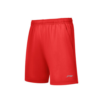 李宁（LI-NING）乒乓球运动短裤男女同款速干透气乒乓球服羽毛球短裤 赤樱红 M