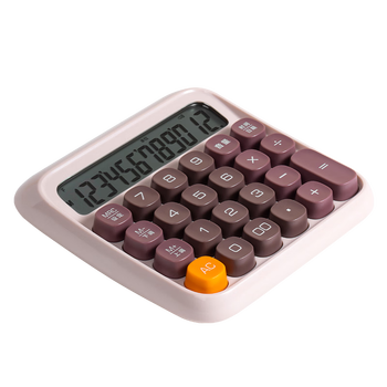 得力（deli） 圆点高按键语音计算器 12位数字宽屏显示 高颜值学生/办公用品 珊瑚色TE26