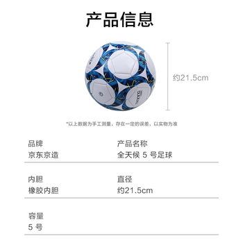 京东京造 全天候足球机缝5号成人比赛专用标准训练5号足球