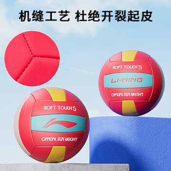 李宁排球5号中考比赛学生专用排球成人儿童男女硬排软皮训练专用排球