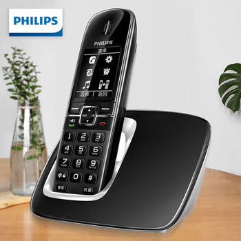 飞利浦（PHILIPS）无绳电话机 无线座机 单头机 办公家用 黑名单 来电报号/电话簿/反色屏幕 DCTG4901 黑色