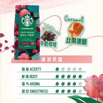 星巴克阿拉比卡烘焙咖啡豆 佛罗娜+意式浓缩 2袋 共420g
