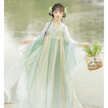 【玉露清秋】唐制 刺繍 斉胸 改良漢服 H07# 春瑶 唐制 刺繍齐胸襦裙 中華漢服 グリーン H05＃の通販 by coco's