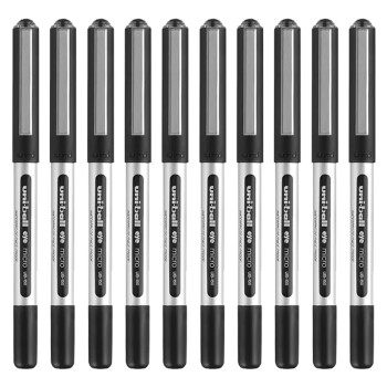 uni三菱 uni-ball EYE黑色中性笔0.5mm签字笔商务直液式水笔学生考试笔高颜值套装 UB-150 10支