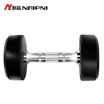 耐品（NAIPNI） 包胶固定哑铃 实心纯钢平圆头 120KG套装【六对】+哑铃架