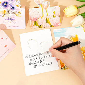 狮洛德 创意油画毕业季贺卡高考祝福贺卡生日花束包装礼物装饰卡片10张
