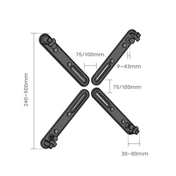 Brateck北弧 无孔显示器支架配件 机械臂无vesa安装孔配件 电脑支架桌夹立式底座屏幕免打孔悬臂配件APE21