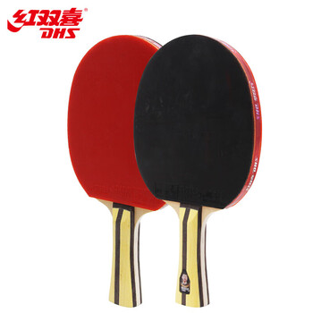 红双喜四星狂飚3四星级乒乓球拍比赛成品拍附球包乒乓球(H4星横对拍）