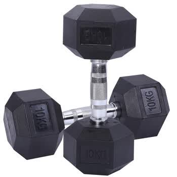 昔来哑铃男士家用健身器材包胶哑铃练臂肌 六角哑铃单只2.5kg