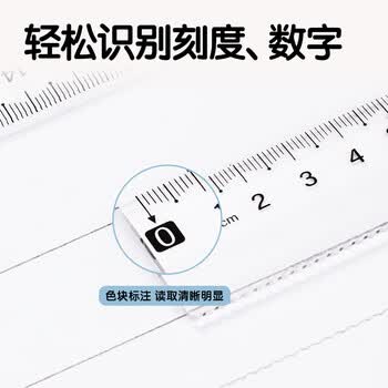 得力（deli）透明防滑套尺20cm直尺 等腰三角尺 直角三角尺 量角器 VC24高考祝福礼物