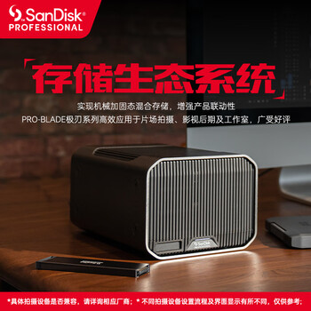 闪迪大师极锐 致镜12TB 双盘位企业级桌面移动硬盘 G-RAID™ 磁盘列阵双雷电3接口内置7200转高速桌面存储