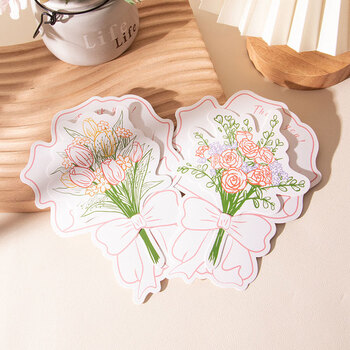 狮洛德 母亲节贺卡送礼感谢卡生日礼物伴手礼小卡片鲜花手写礼品卡6张均发