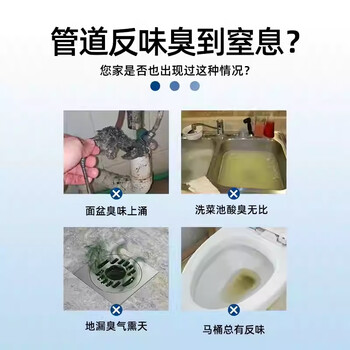 MISSCELL管道反味除臭剂厕所除味神器厨房卫生间地漏管道消臭去味