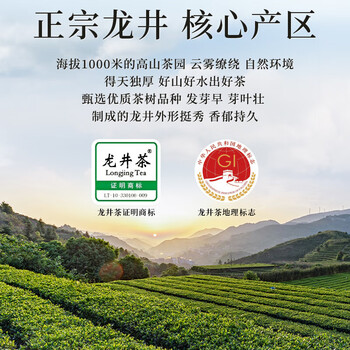 茗山生态茶 茶叶 钱塘龙井茶  茗茶 茶叶自己喝 250g双木罐