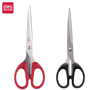 得力180mm办公家用生活剪刀套装(2把装 红黑组合) 办公用品 33215 得力180mm办公家用生活剪刀套装(2把装 红黑组合) 办公用品 33215