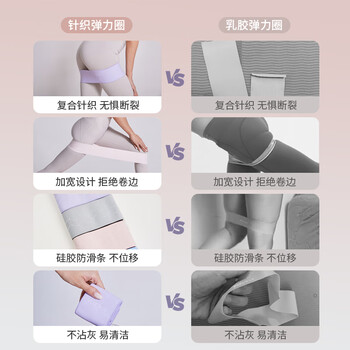 yottoy弹力圈带女健身阻力带翘臀拉伸深蹲力量训练瑜伽拉力带 浅云灰