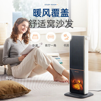 摩飞电器 MR2029 /石墨烯速热暖风机取暖器 客厅卧室远红外低噪柔音可定时电暖器取暖烤火炉 3D火焰特效