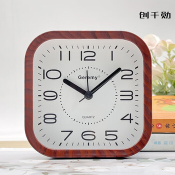 珠佩丽马蹄表闹钟无声老人钟简约现代闹钟大字清楚方形床头钟学生儿童
