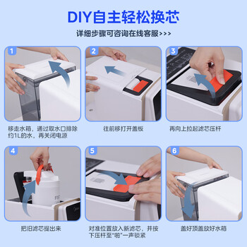 美的（Midea）家用饮水机台式净饮机白泽JR2183T-RO-1年原装一体化低钠滤芯