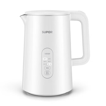 苏泊尔（SUPOR）电热水壶+茶垢剂一盒单发 不锈钢内胆双模式煮水实时显温调温电热水壶保温开水壶 SW-15S73A