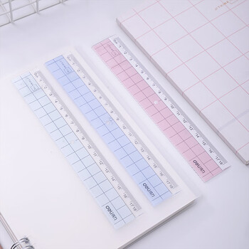 得力（deli）(deli)18cm直尺 刻度清晰波浪边可标记重点 学生尺子  颜色随机