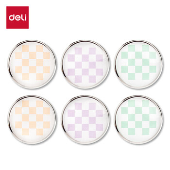 得力（deli）6个装圆形水晶磁钉磁粒磁扣强力磁吸磁钉玻璃白板专用办公教学黑板通用配件开学文具