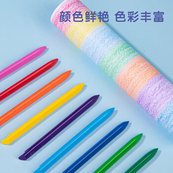 得力（deli）36色不脏手三角杆双头蜡笔可水洗儿童油画棒涂色笔棒HE901-36女孩儿童礼物美育工具毕业礼物