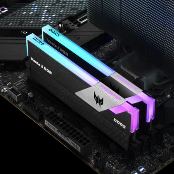 宏碁掠夺者（PREDATOR）32G(16G×2)套装 DDR5 6800频率 台式机内存条 Vesta II 炫光星舰RGB灯条(C32) 石耀黑 AI电脑配件
