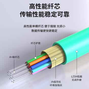 BYNET比洋在线 电信级OM3多模光纤跳线尾纤带双接头 12芯LC束状尾纤 ODF单元体光纤1.2米 