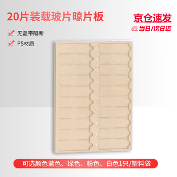 世泰 20片装载玻片晾片板 无盖带隔断 适用标准尺寸(25x75mm/1x3)的载玻片 PS材质 粉红色 1只/塑料袋