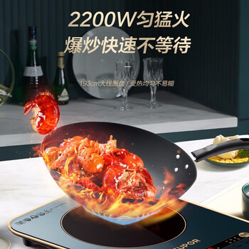 苏泊尔（SUPOR）ZMD安心系列 电磁炉 一键匀猛火 193mm线圈盘 炫彩面板 四角C型圆弧防磕 电磁炉 C22-IH99 SZAS