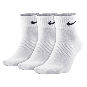 耐克（NIKE）男袜三双装 中筒 休闲袜 运动袜 篮球袜 白袜 SX7677-100-M