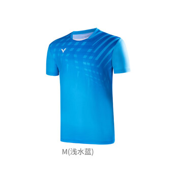 VICTOR威克多羽毛球服男女款快干比赛针织T恤短裤套装TR-40022M浅水蓝L