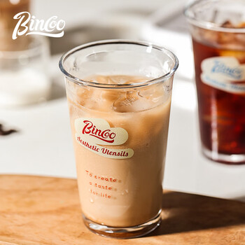 Bincoo玻璃咖啡杯冰美式杯子dirty冰拿铁杯冷饮夏天ins透明马克杯