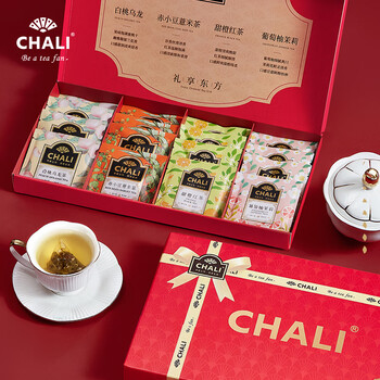 CHALI养生花茶 蜜桃乌龙茉莉薏米16包 办公室下午茶 节日送礼 配手提袋