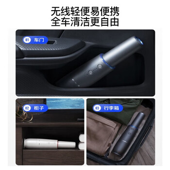 摩飞电器（Morphyrichards）车载吸尘器 臭氧除菌 5500Pa强劲吸力 长效续航 无线便携桌面沙发汽车除味净化 MR3936 铁灰色