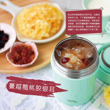 膳魔师（THERMOS）焖烧杯470ml 密封防漏上班带餐焖粥 焖烧罐TCLA-470S薄荷绿色
