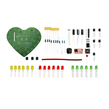 伍陆电子 光控音乐心形灯套件18只LED彩灯控制电子DIY制作散件TJ-56-269 套件+3节五号电池盒 伍陆电子 光控音乐心形灯套件18只LED彩灯控制电子DIY制作散件TJ-56-269 套件+3节五号电池盒