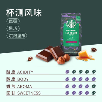 星巴克阿拉比卡烘焙咖啡豆 佛罗娜+意式浓缩 2袋 共420g