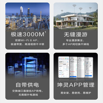 华为全屋wifi6套装Pro版4双网口86ap面板+POE交换机 无线千兆一拖四家用企业级ac+ap路由器组网AP162E