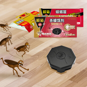 榄菊蟑螂药全窝端杀蟑饵剂热门商品家用蟑螂贴 双智星8个+蟑螂屋5个