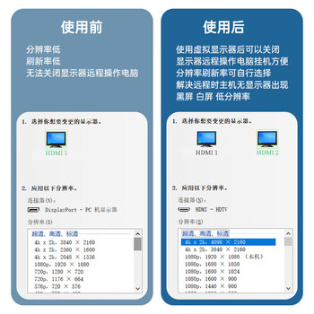 毕亚兹 HDMI显卡欺骗器 HDMI虚拟显示器诱骗器 HDMI接口假负载 虚拟屏幕测试4K分辨率 负载游戏工作室