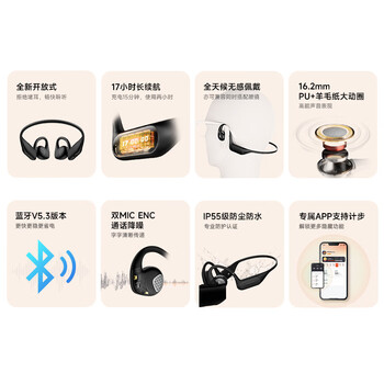 漫步者（EDIFIER）Comfo Run开放式蓝牙耳机 骨传导升级空气传导 运动耳机 无线耳机 跑步骑行 沙滩白