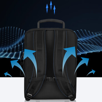 乐上（LEXON）双肩包男15.6/16英寸商务笔记本电脑包男双隔层背包休闲书包黑色